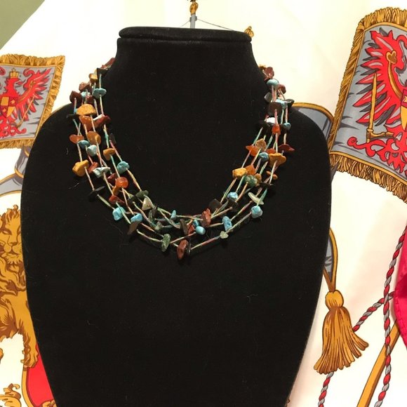 Vintage Jewelry - SOLD BUNDLE* Raw Stone Amber Turquoise Necklace